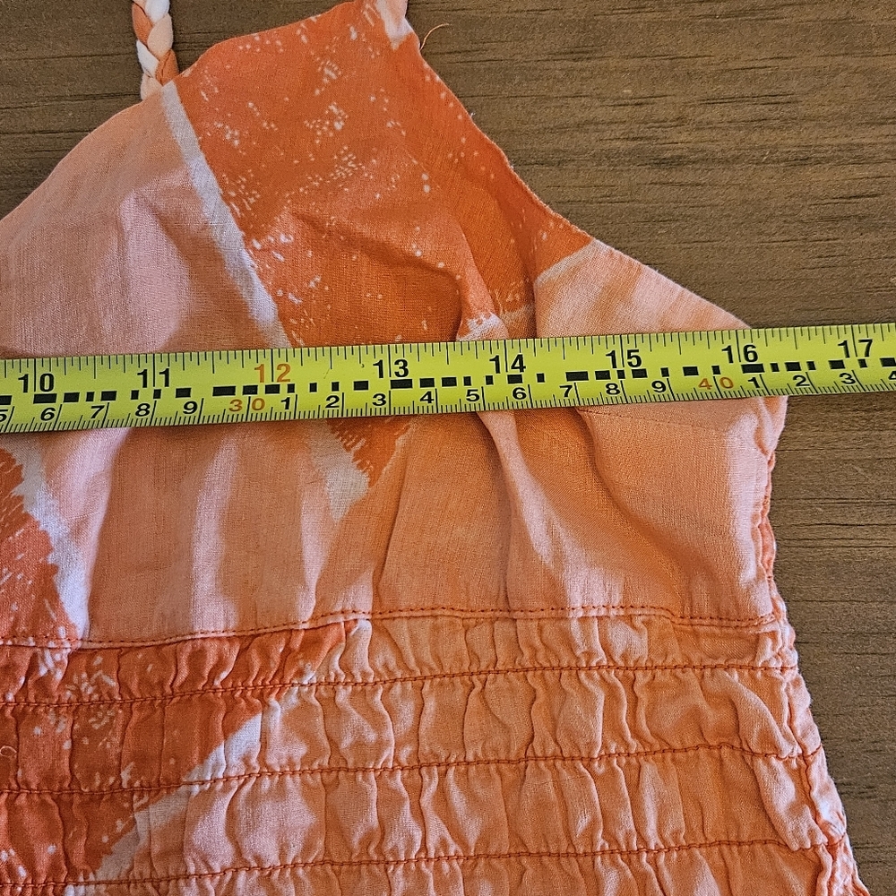 Hurley Cotton Mini Sun Dress Beach Summer Orange Print Size XL - Picture 7 of 12